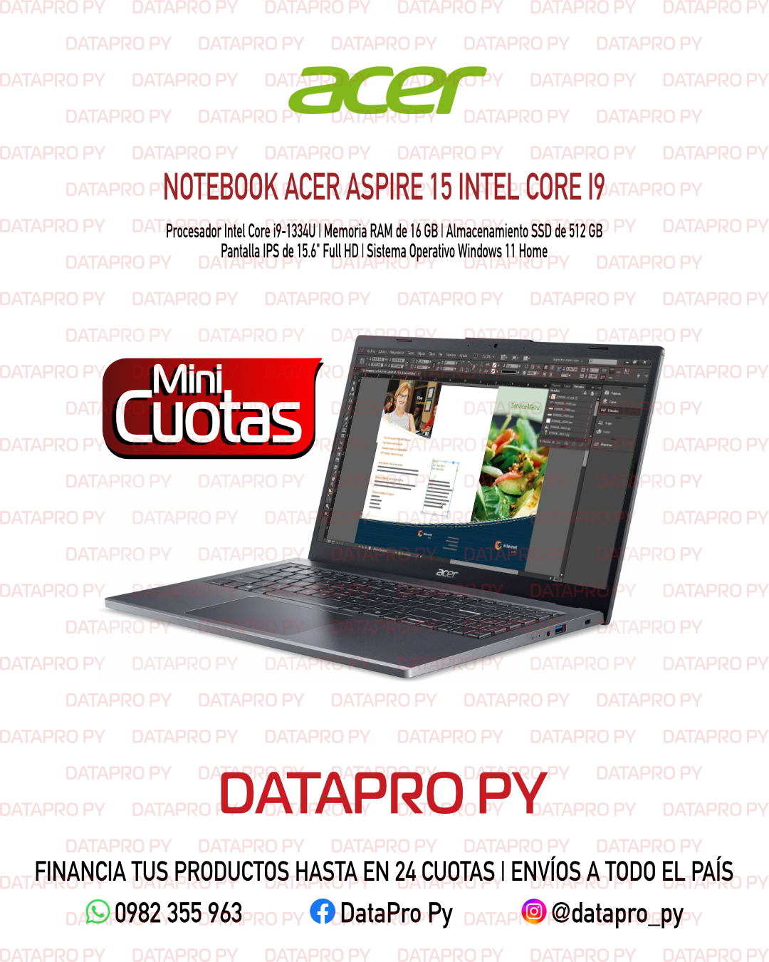 Notebook Acer Aspire 15 Intel Core i9 Notebook Acer Aspire 15 Intel Core i9